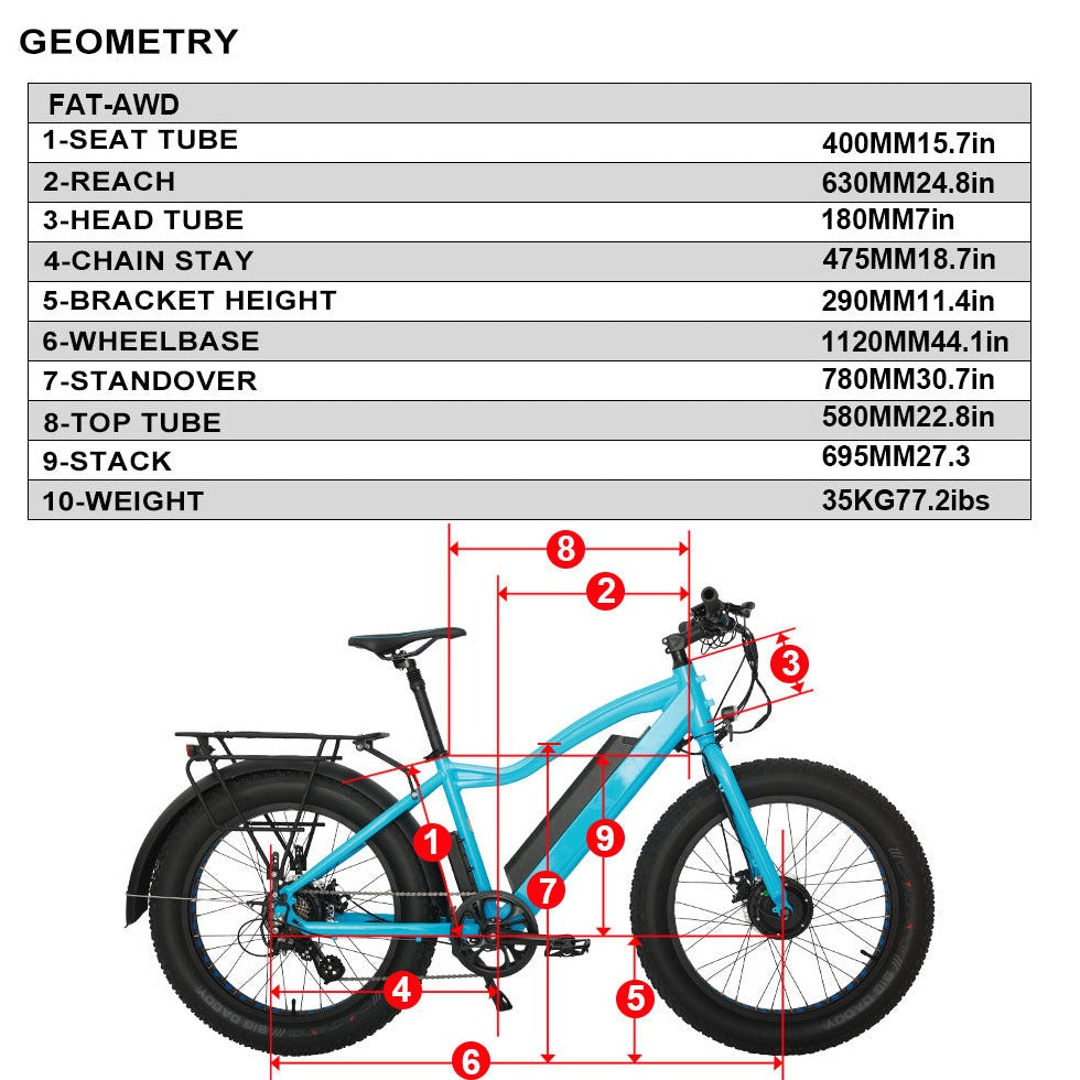 Blue-eunorau-fat-awd-our brands-elusiveecycles-mtb e bike-fitting chartt