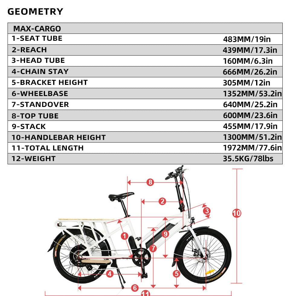 Eunorau-Our Brands-Elusive Ecycles_Max-Cargo-White-bike fitting