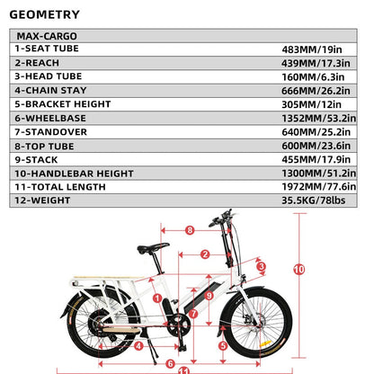 Eunorau-Our Brands-Elusive Ecycles_Max-Cargo-White-bike fitting