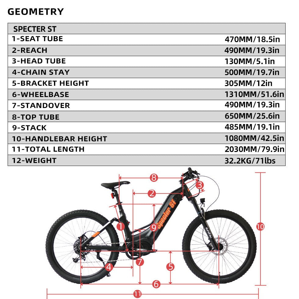 Specter-ST-Eunorau_ElusiveEcycles_our brands-black-bike fitting-sizing chart